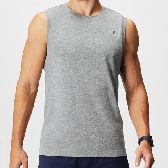 NWT Fabletics The Training Day Muscle Tank - Mid Grey Heather - Size Large - Picture 1 of 10